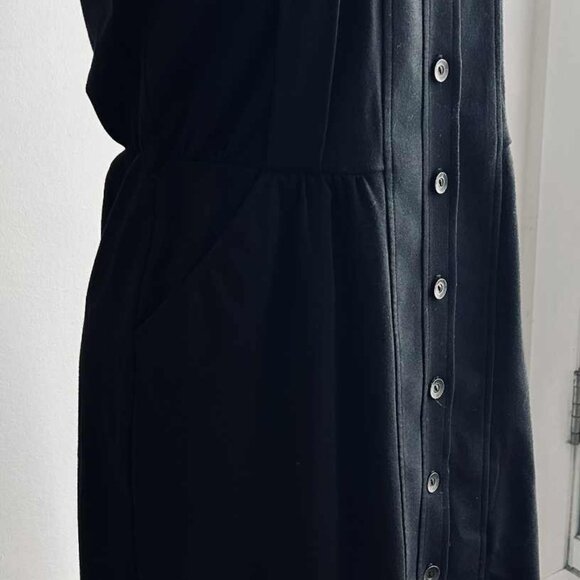 Iris Setlakwe Black Sleeveless Utility Metal Button-Front Dress – US 8 - Picture 2 of 14